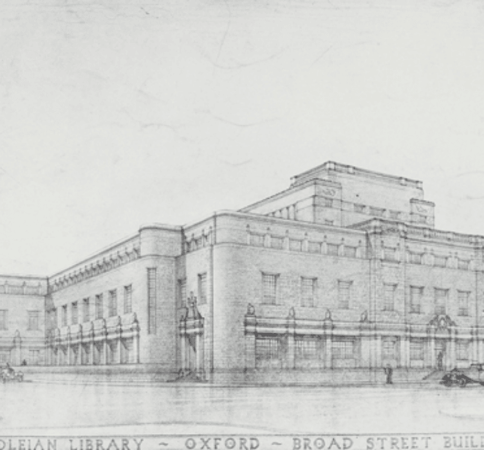 Architectural sketch of the New Bodleian Library