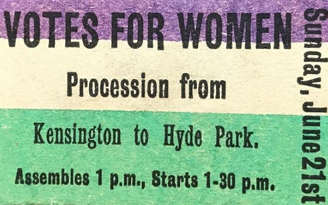Votes for Women flyer from 1908