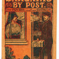A woman in her house talks to a postman at the front door