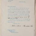 Typewritten letter from Theodore Roosevelt to Grahame with hand-written edits