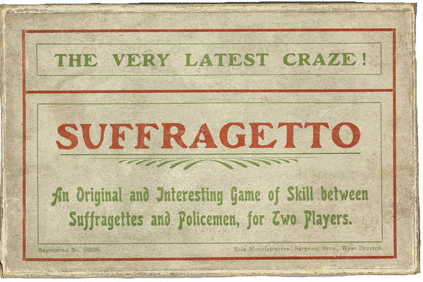 The top cover of the board game Suffragetto