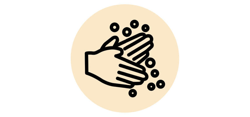 Two hands and soap icon