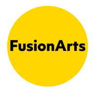 Fusion Arts logo: The words 'FusionArts' in a yellow circle